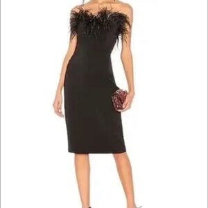 LPA Aurora Feathered Midi Dress